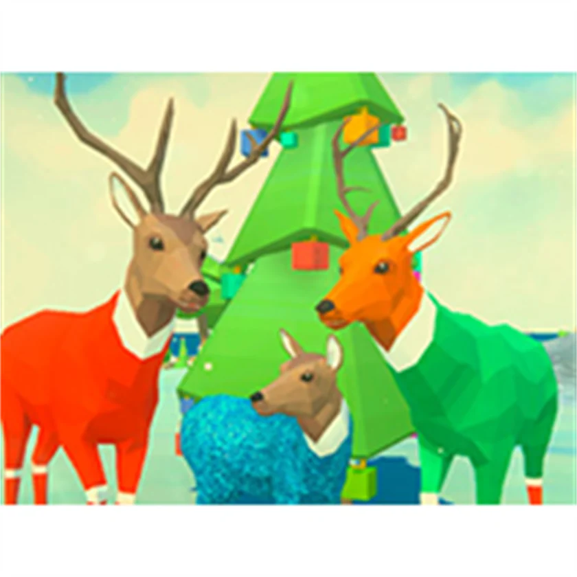 Chrismas deer simulator — free online game screenshot and gameplay preview