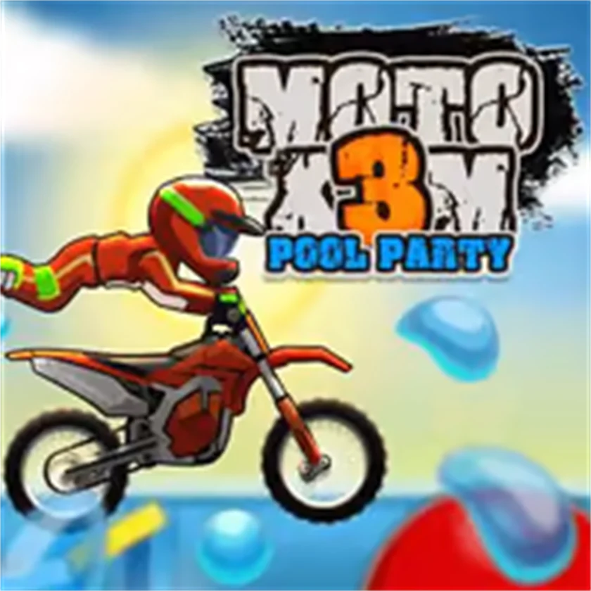 Moto x3m Pool Party — free online game screenshot and gameplay preview