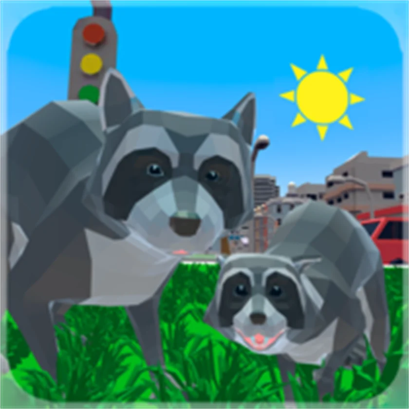 Raccoon Adventure City Simulator 3D — free online game screenshot and gameplay preview