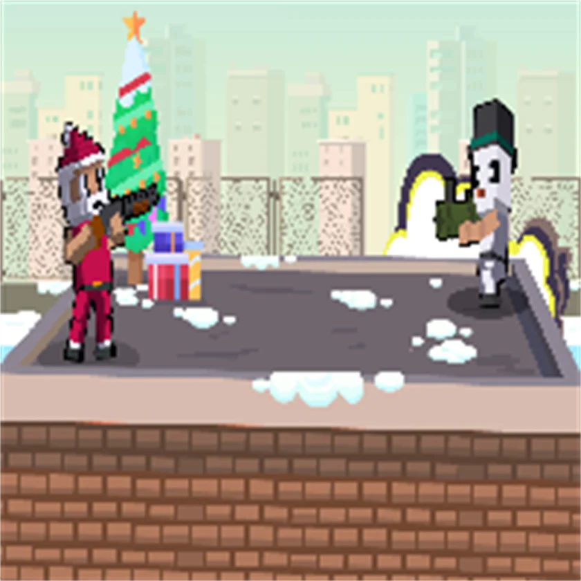 Xmas Rooftop Battles — free online game screenshot and gameplay preview